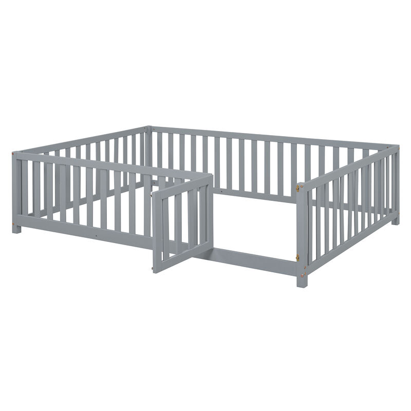 Merax Wood Daybed with Fence Guardrails