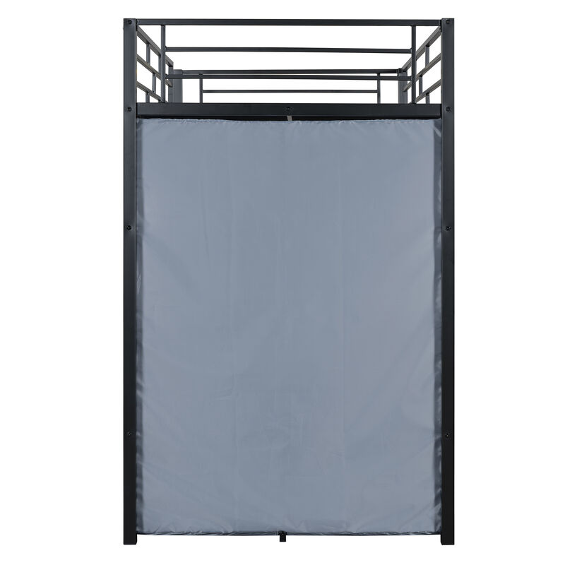 Merax Metal Loft Bed with Storage  and Wardrobe