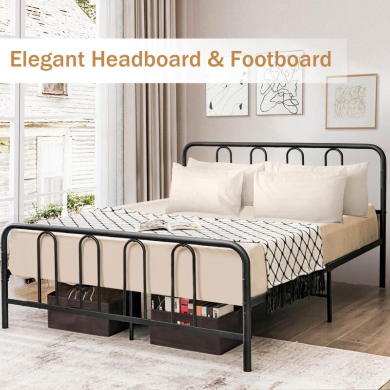 Hivvago Metal Bed Frame with Headboard and Footboard