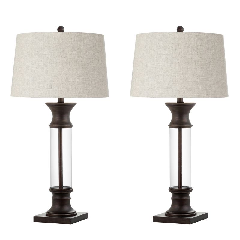 Hunter Metal/Glass LED Table Lamp (Set of 2)
