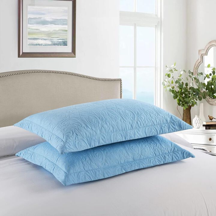 MarCielo 2 Piece Embroidery Pillow Shams