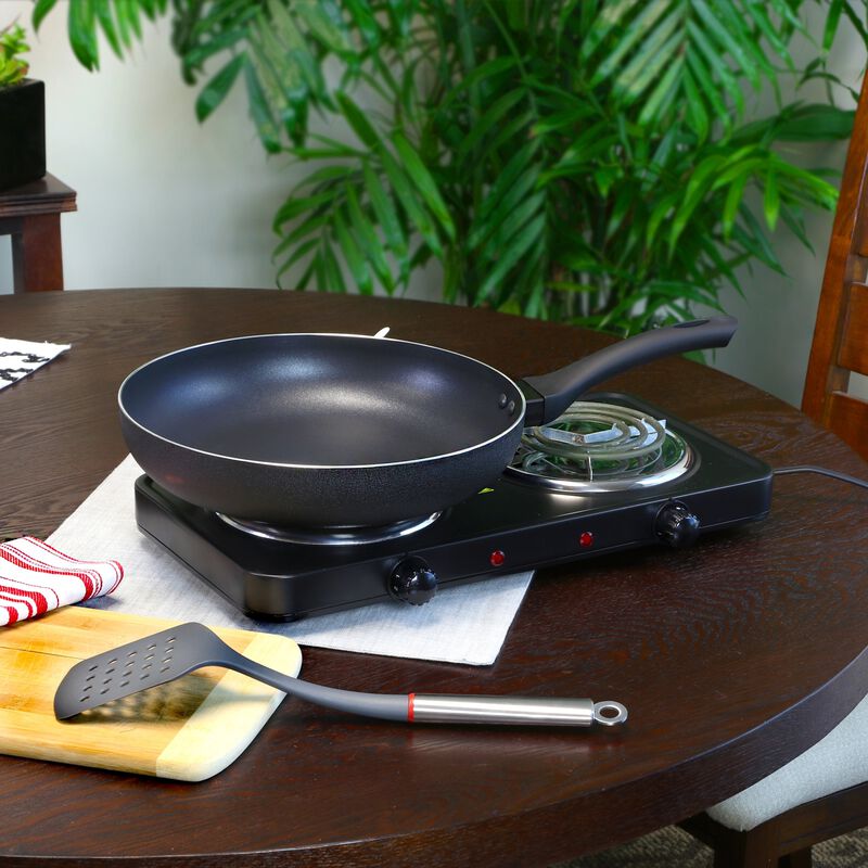 Oster Ashford 12 inch Aluminum Frying Pan in Black