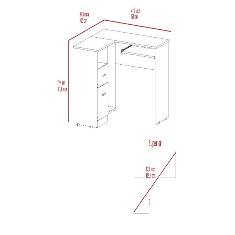 L-Shaped Desk Bradford, Office, Black