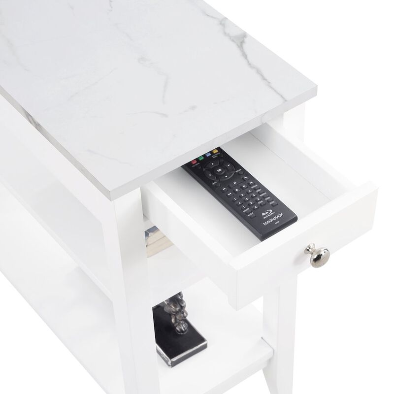 Convenience Concepts American Heritage 1 Drawer Chairside End Table with Shelves