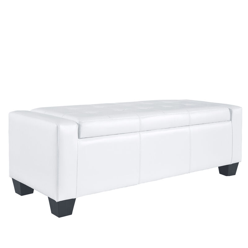 Home Modern Ottoman Storage Bench Seat Footrest Sofa Shoe Faux Leather