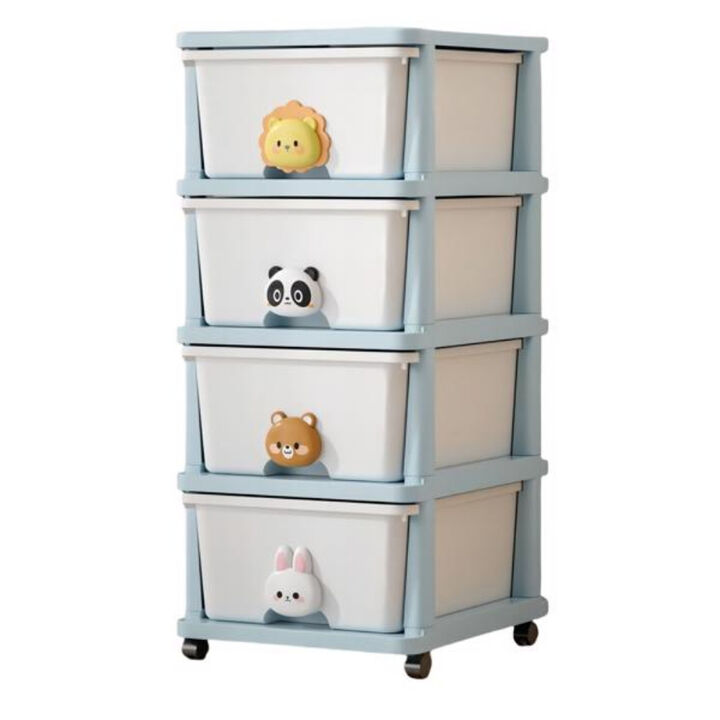Rolling 4-Layer Drawer Storage Unit, Versatile Organizer for Home & Dorm