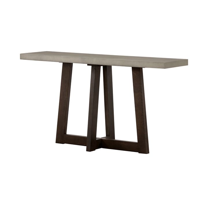 Elodie Grey Concrete and Dark Grey Oak Rectangle Console Table-Benzara