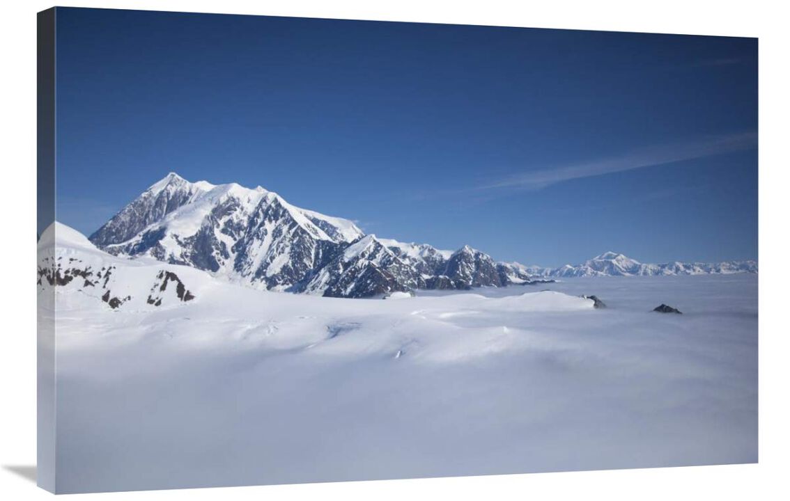 Cloud-covered bowl of the upper Hubbard Glacier, Wrangell-St. Elias National Park, Alaska-Canvas Art-36x24
