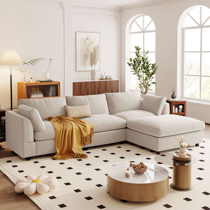 Merax Upholstery Convertible Sectional Sofa