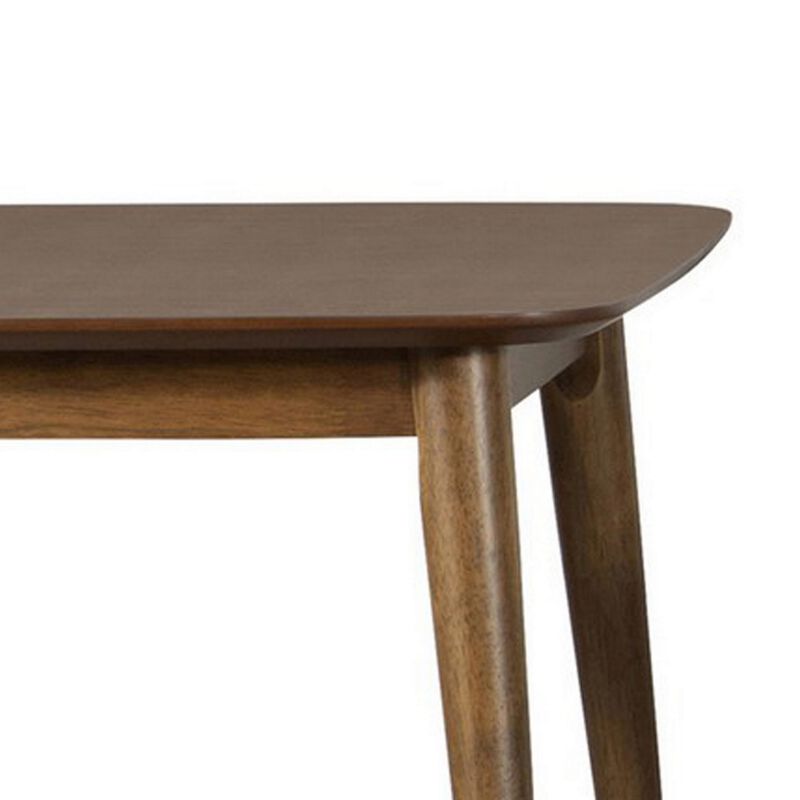 3 Piece Rectangular Coffee and Square End Table Set, Rich Walnut Brown Wood-Benzara