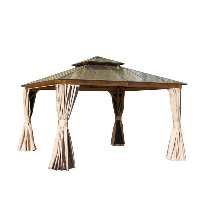 12'X12' Hardtop Gazebo with Curtains and Net