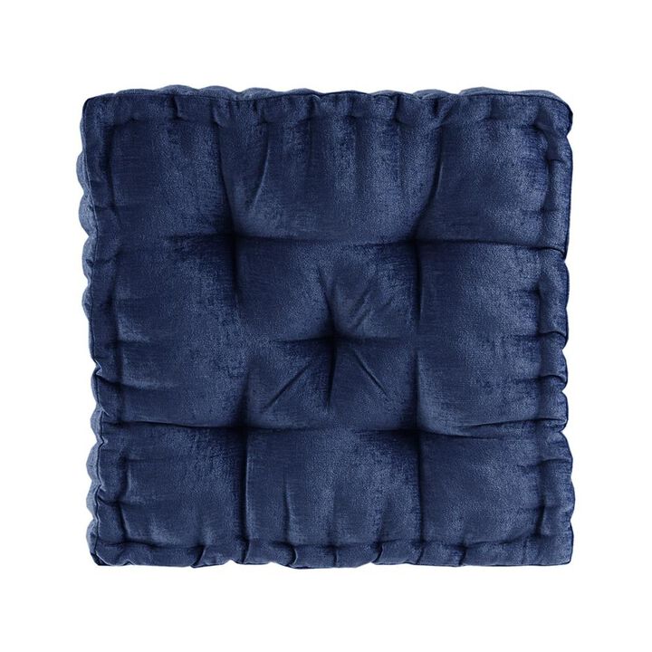 Belen Kox Navy Chenille Square Floor Pillow, Belen Kox