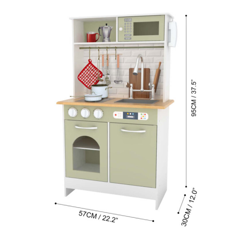 Teamson Kids - Little Chef Boston Modern Play Kitchen - Olive Green