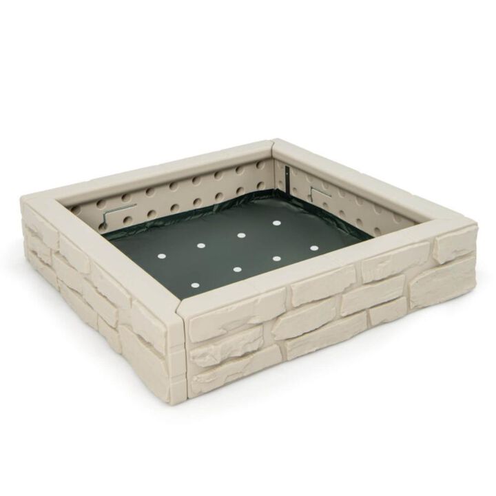 Hivvago 2-In-1 HDPE Kids Sandbox with Cover and Bottom Liner