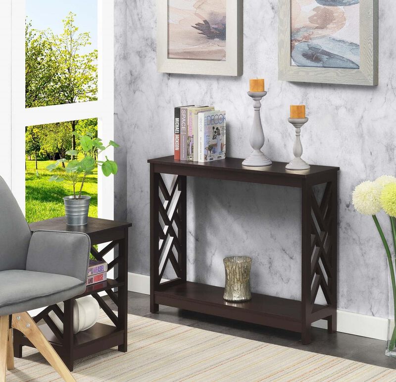 Convenience Concepts Titan Console Table with Shelf, Espresso