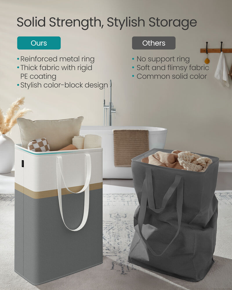 Set of 2 Laundry Hampers, Foldable Laundry Baskets, 19.8 Gal