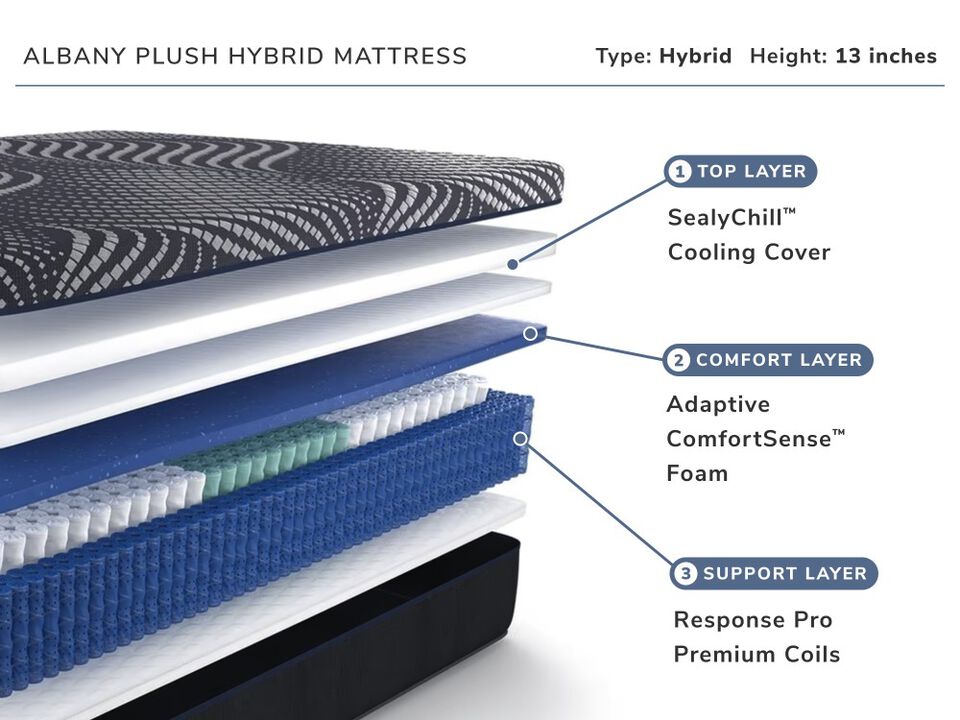 Albany Plush Hybrid Queen Mattress