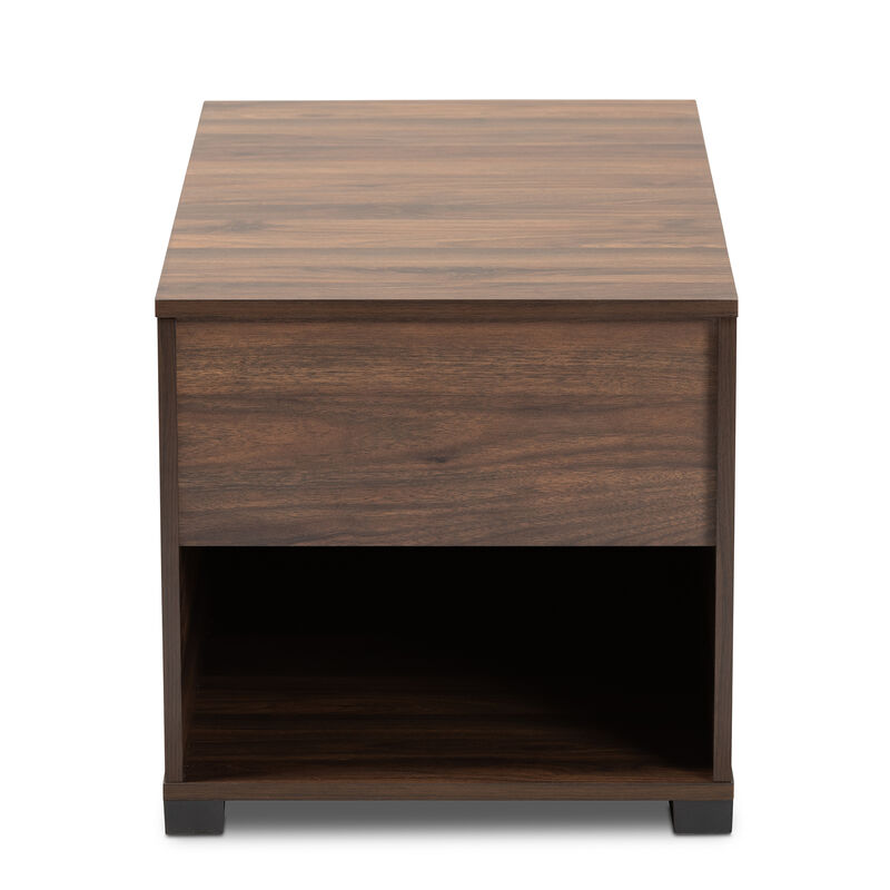 Baxton Studio Skylar Modern Walnut Brown Finished Cat Litter Box Cover House