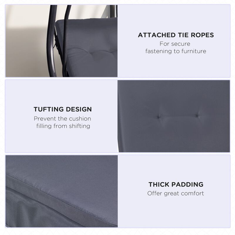 Dark Gray Swing Cushions: 48.75" Outdoor Replacement Set of 2
