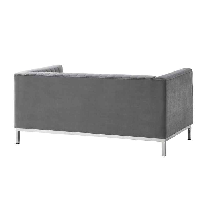 Inspired Home Jay Velvet Loveseat
