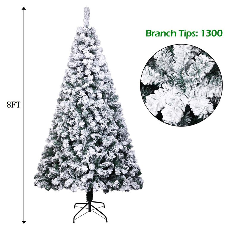 Snow-Flocked Hinged Christmas Tree Realistic, Full & Easy-to-Assemble Holiday Décor