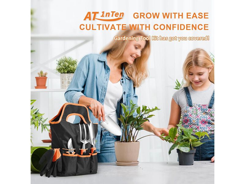 AT1nTen Garden Tool Set with Non Slip Rubber Grip