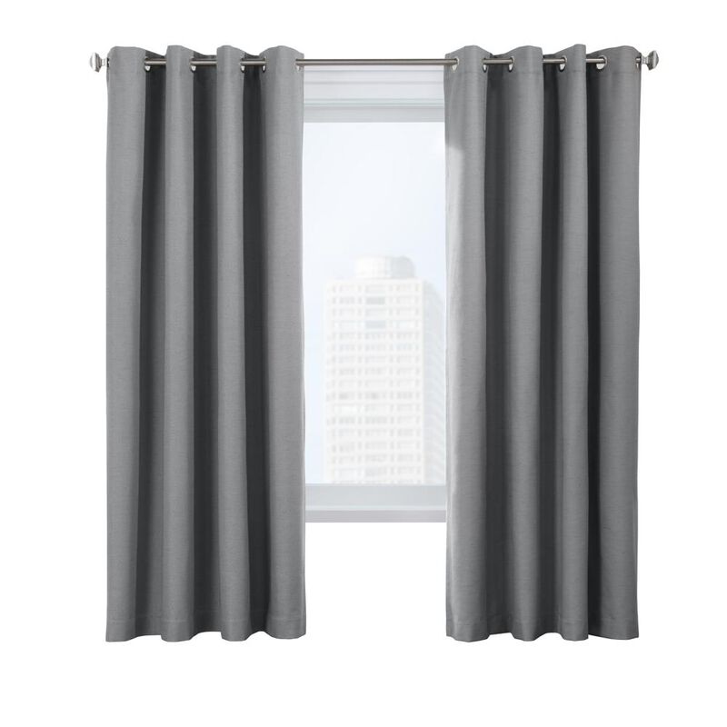 Thermaplus Ventura Blackout Grommet Curtain Panel Pair Frame Your Windows with Subtle Slub Textured Motif Each 78" x 84" Dark