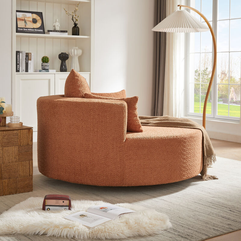 Merax Swivel Round Sofa Accent Barrel Chair for Living Room