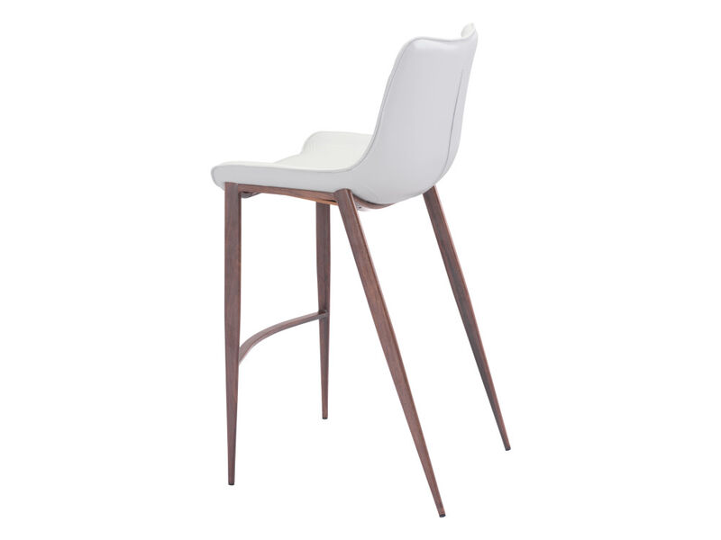 Magnus Barstool (Set of 2) White & Walnut