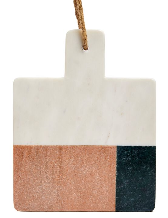 12.5 x 9 Coastal 3 Tone Marble Charcuterie Board with Handle