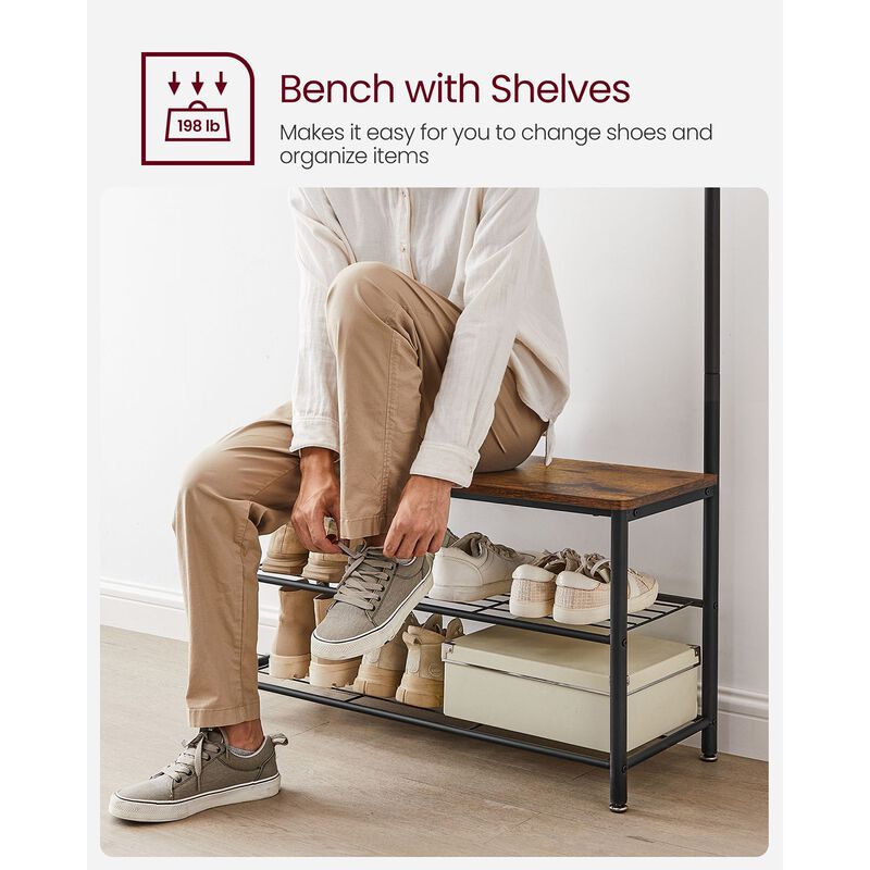 Hall Tree with Shoe Storage Bench
