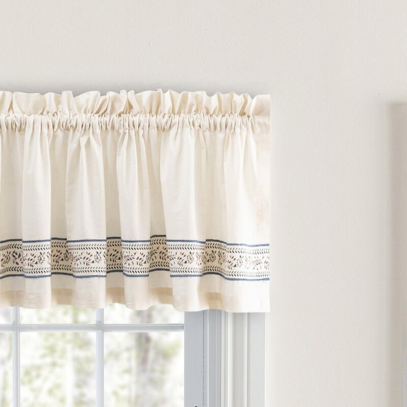 Ellis Curtain Richmark 1.5" Rod Pocket Tailored Valance for Windows 70" x 15" Natural