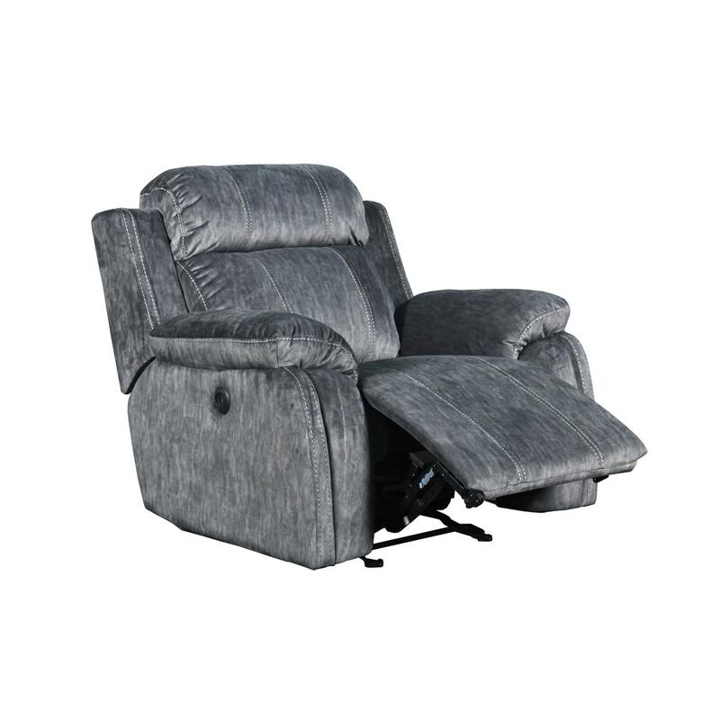 New Classic Furniture Furniture Tango Glider Recliner with Polyester Fabric in Shadow Gray