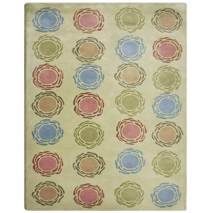 RUGSOTIC CARPETS HAND TUFTED WOOL ECO-FRIENDLY AREA RUGS  - 5'x7'6'', Rectangle Shape, Multicolor, Contemporary Modern Design, High Pile Handmade Area Rugs for Living Room, Bed Room (K03123)