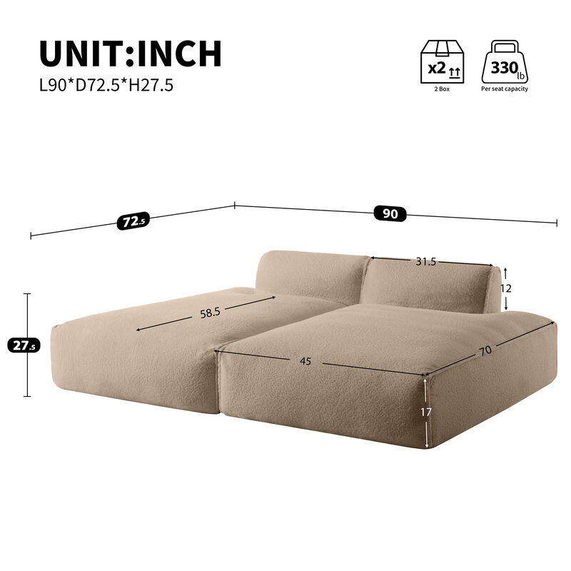 Merax Fully Compressed Sleeper Sofa for Living Room