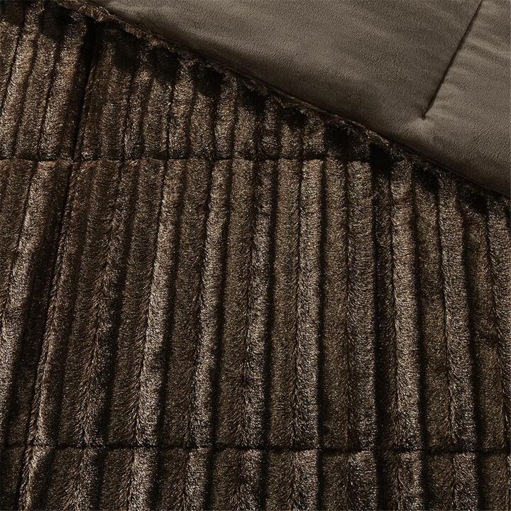 Belen Kox Luxurious Chocolate Faux Fur Comforter Mini Set, Belen Kox