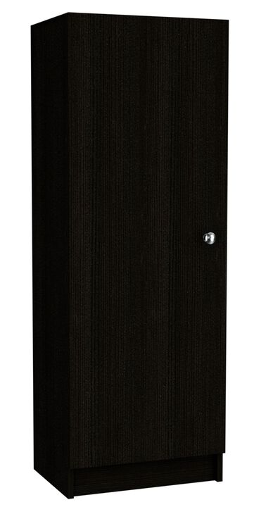 Belleria Single Door Pantry with Four Interior Shelves  -Black