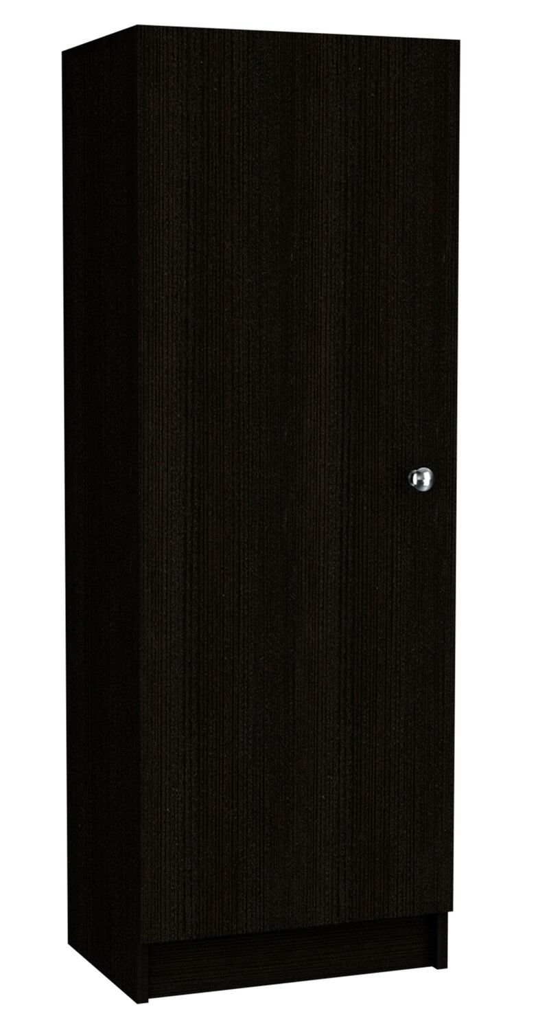 Belleria Single Door Pantry with Four Interior Shelves  -Black