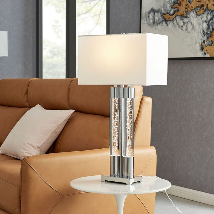 Night tubes Table Lamp Chrome Metal and Acrylic LED Light