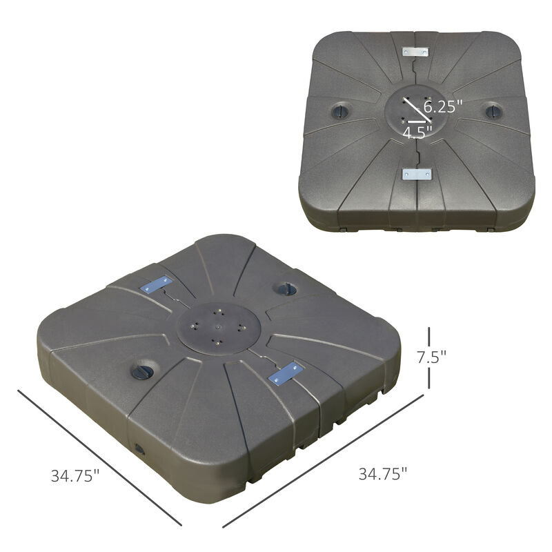 Outdoor Backyard Cantilever Umbrella Base, Fill with Sand or Water for Security