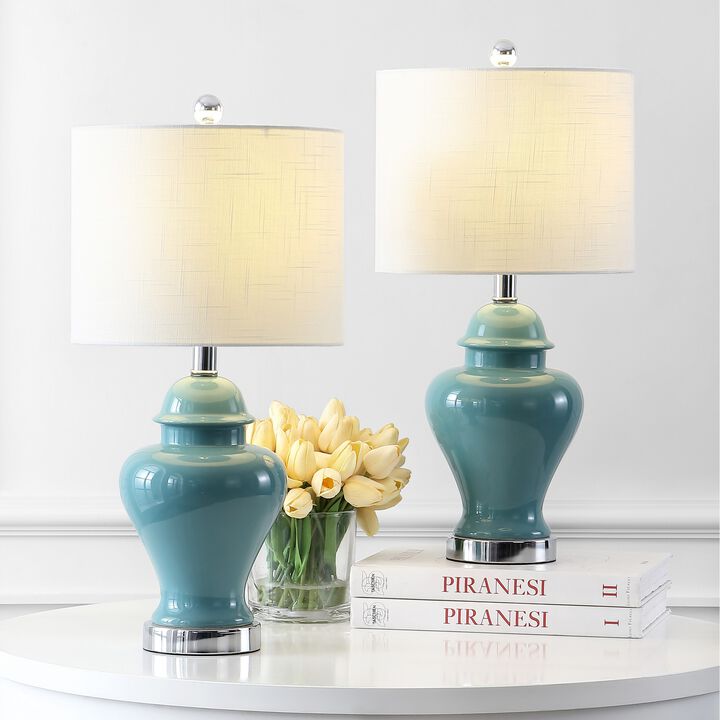 Qin Ceramiciron Classic Cottage LED Table Lamp (Set of 2)