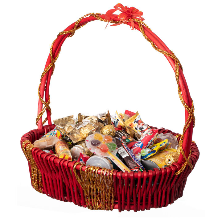 Wickerwise Hand Woven Basket, Wicker Basket - Perfect Storage Basket, Garden Party Decoration or Picnic basket - Gift Basket for Thanksgiving, House Warming, Wedding, Valentine's Day and Birthday