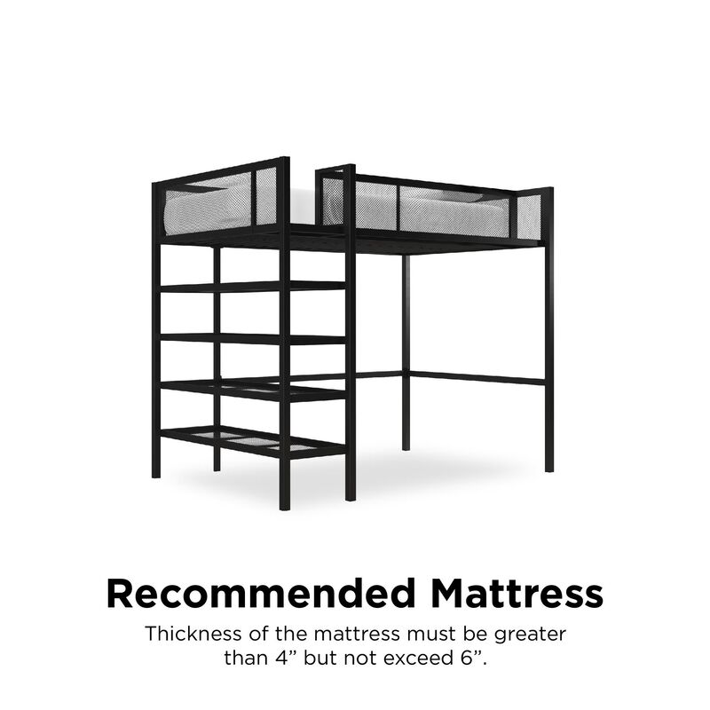 Bloom Storage Loft Bed with Bookcase