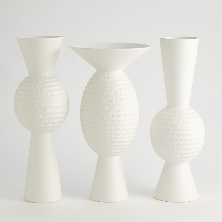 Low Chiseled Orb Vase