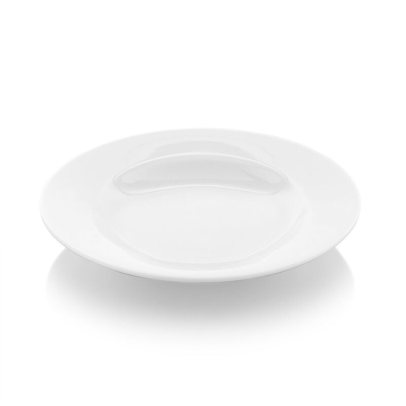 Porcelain Delta dia.9.25" h:1.75" 13 oz. Round White Porcelain Bowl (Set of 4)
