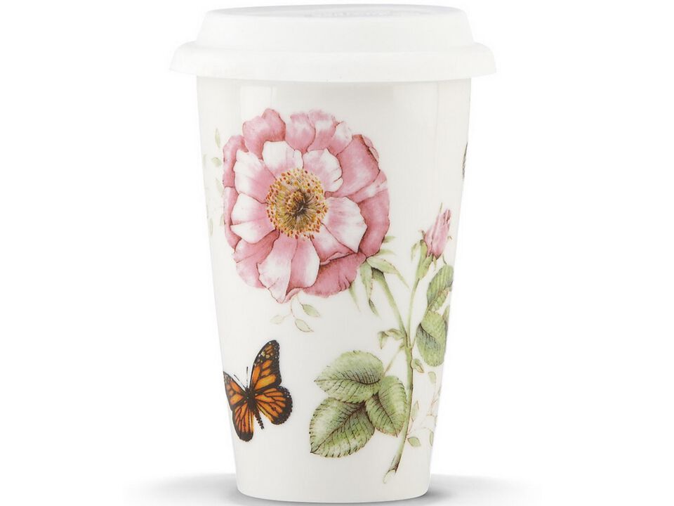 Lenox Butterfly Meadow Thermal Travel Mug -10 oz, White