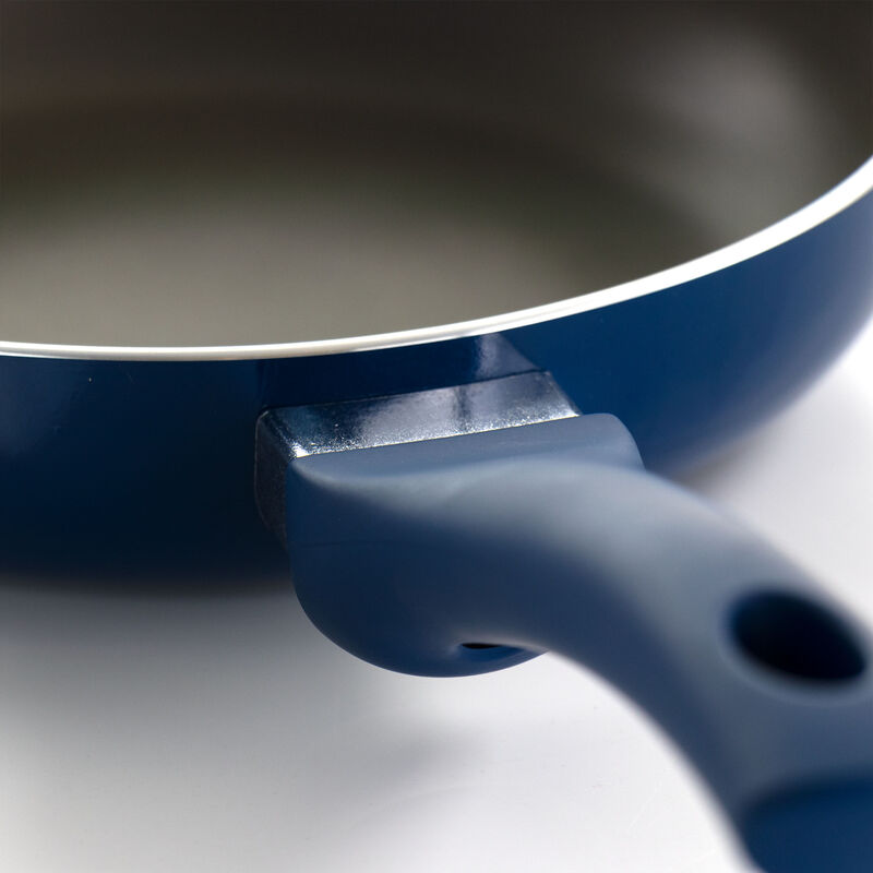 Gibson Home Charmont 9.5 Inch Nonstick Aluminum Frying Pan in Yale Blue