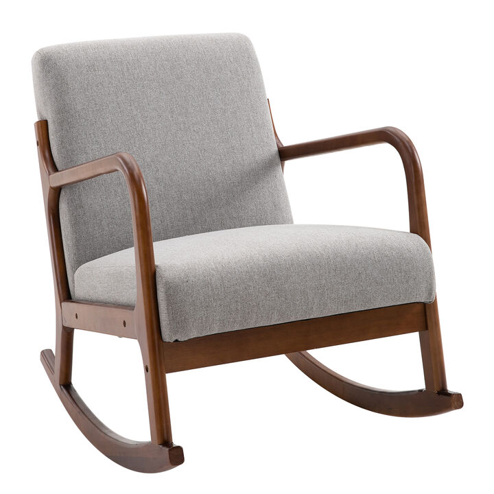 Wooden Framed Living Room Side Chair with Thick Padded Cushions and Back Support