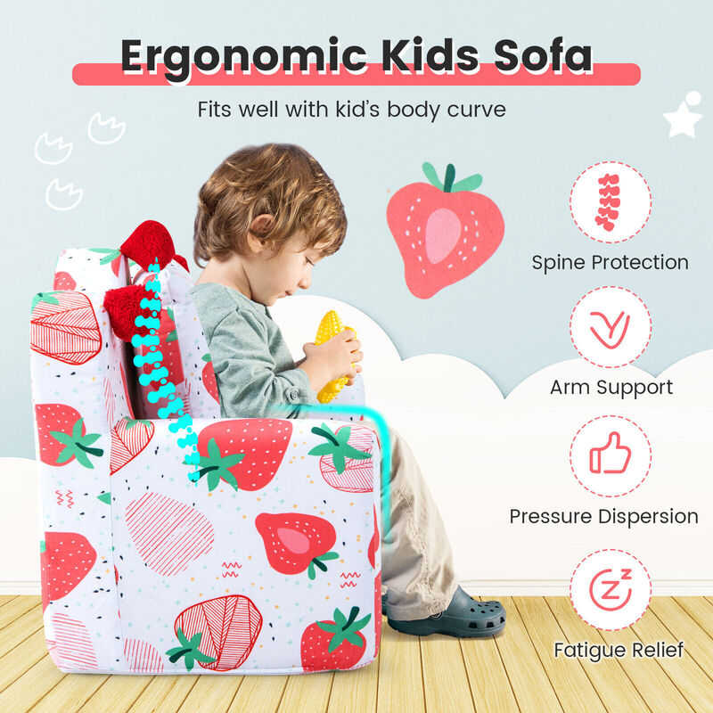 High-density Padding Kids Sofa with Armrest and Extra Pilow