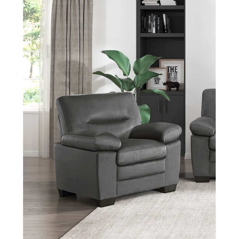 Modern Sleek Design Living Room Furniture 1 Piece Chair Dark Fabric Upholstered Comfortable